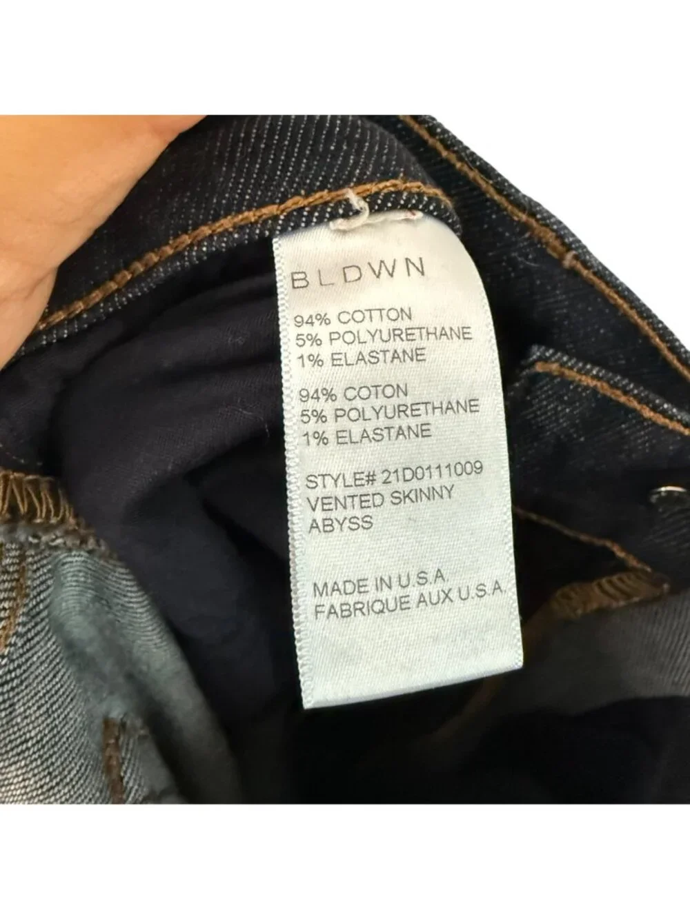 BLDWN Abyss Vented Skinny Dark Wash Jeans Modern Womens Size 27